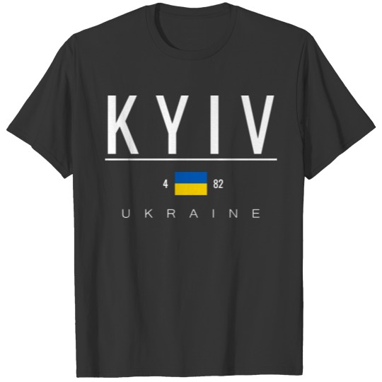 Kyiv (Київ) Ukraine 482 White Text T-shirt