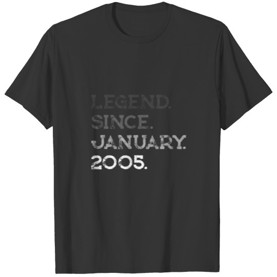 Legend January 2005 17Th Birthday Decorations 17 Y T-shirt