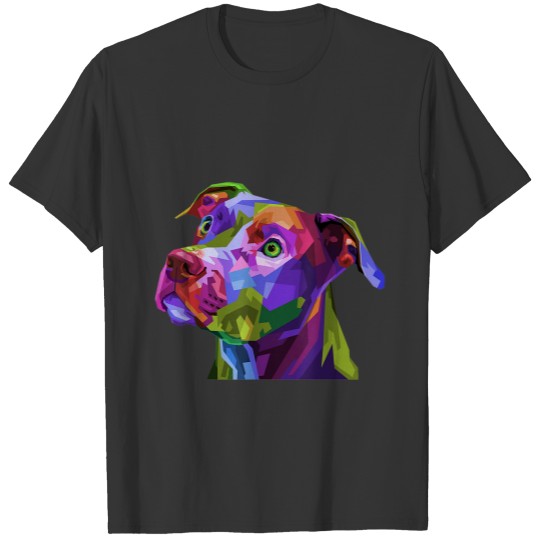 American Pitbull Terrier Pop Art Portrait for Dog T-shirt