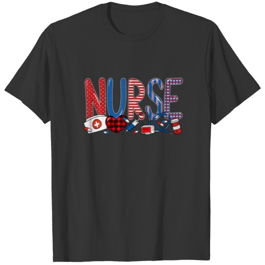 4Th Of July Nursing Stethoscope Nurse Celebrate Fr T-shirt