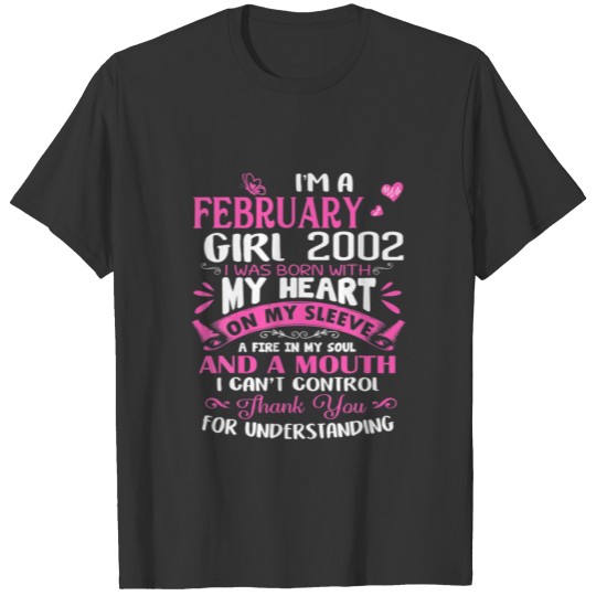 I'm A February Girl 2002 20Th Birthday T-shirt