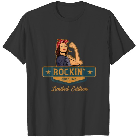 Vintage 80Th Birthday T Rockin Since 1942 80 Years T-shirt
