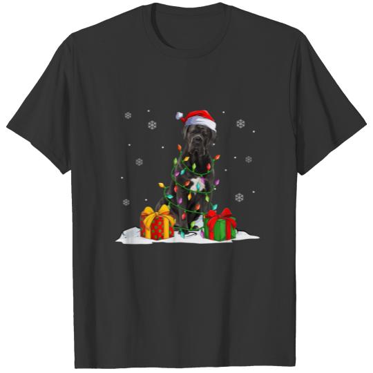 Cane Corso Santa Christmas Tree Lights Xmas Pajama T-shirt