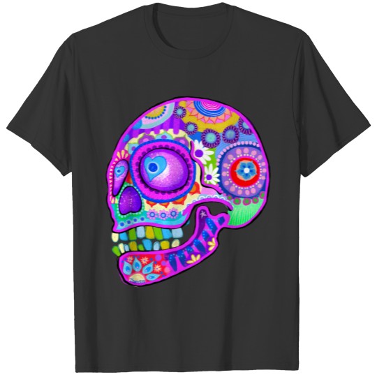 Colorful Sugar Skulls  - Art by Thaneeya T-shirt
