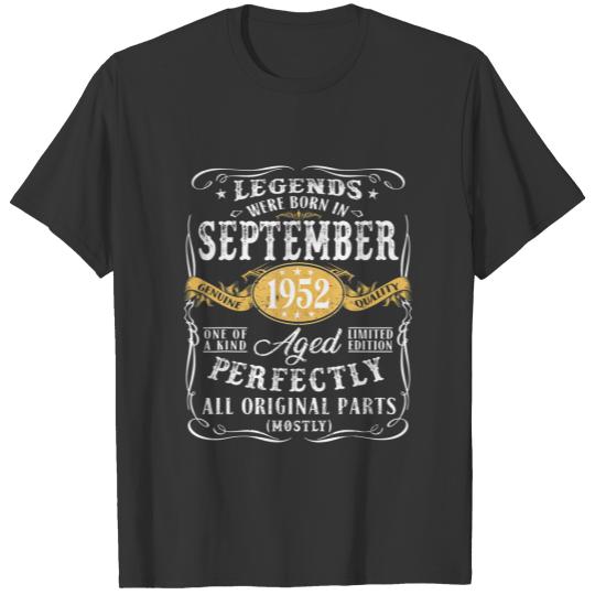 70Th Birthday Decoration Legends Were Born In Sept T-shirt