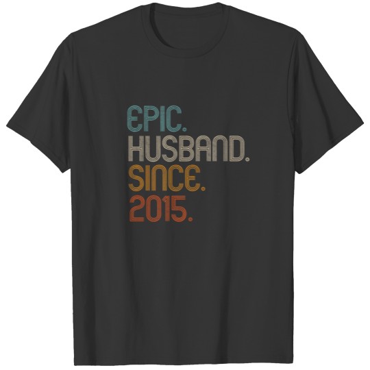 Vintage 2015 Retro 7 Years Wedding Anniversary 7Th T-shirt
