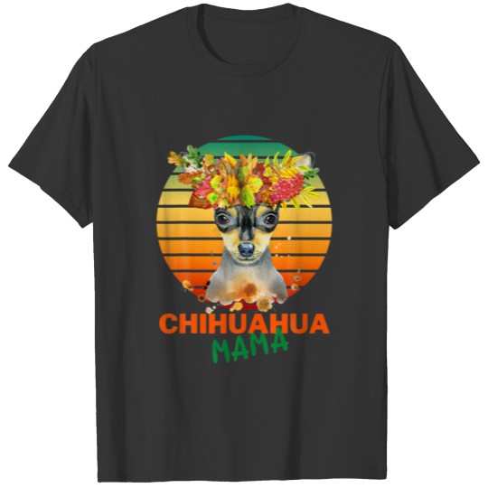 CHIHUAHUA MAMA ON VINTAGE SUNSET CHIHUAHUA LOVERS T-shirt