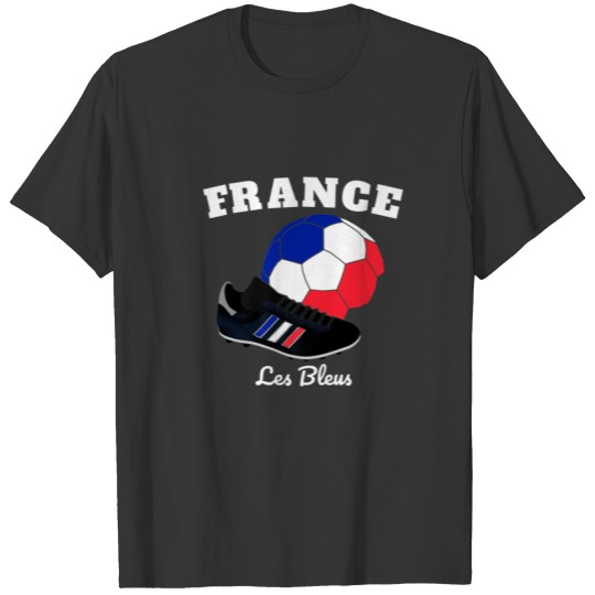Soccer Boot Ball Les Bleus France Flag Football Me T-shirt