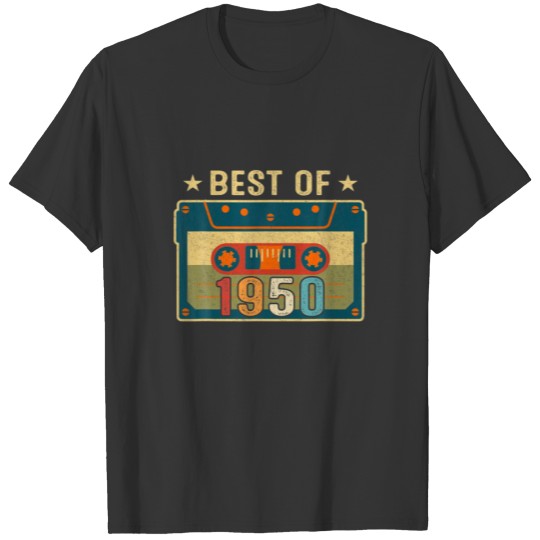 Best Of 1950 72Nd Birthday Cassette Tape Vintage T-shirt