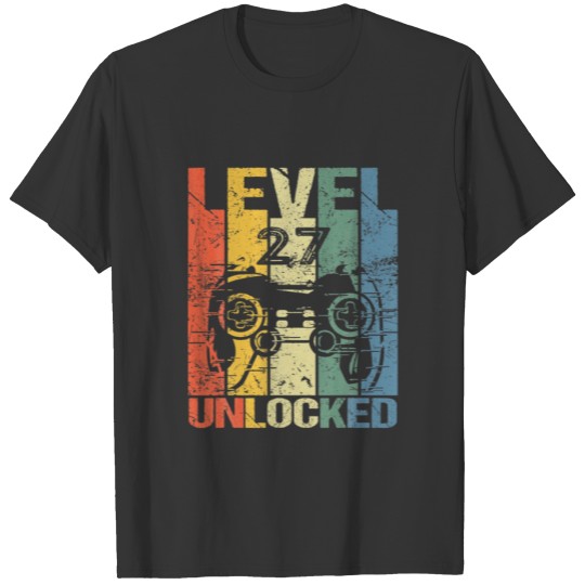 Level 27 Unlocked Awesome 1995 Video Game 27Th Bir T-shirt
