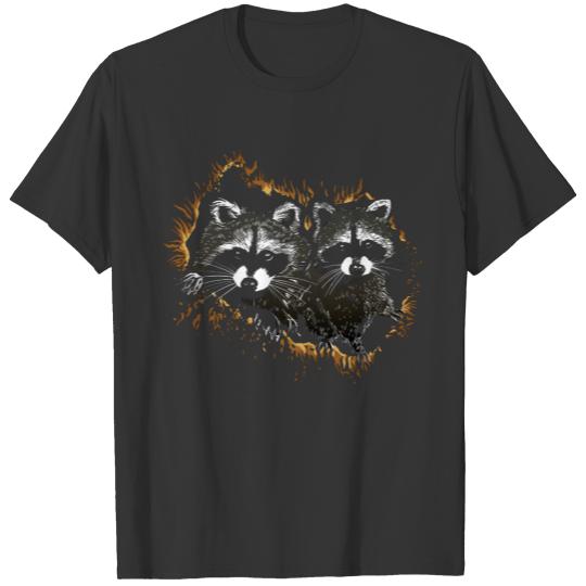 realistic raccoon animals - Raccoons Night T-shirt