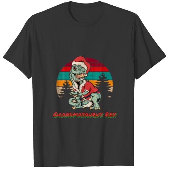 Grandmasaurus Rex Matching Pajama Christmas Dinosa T-shirt