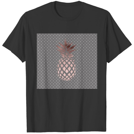elegant chick rose gold pineapple polka dots T-shirt