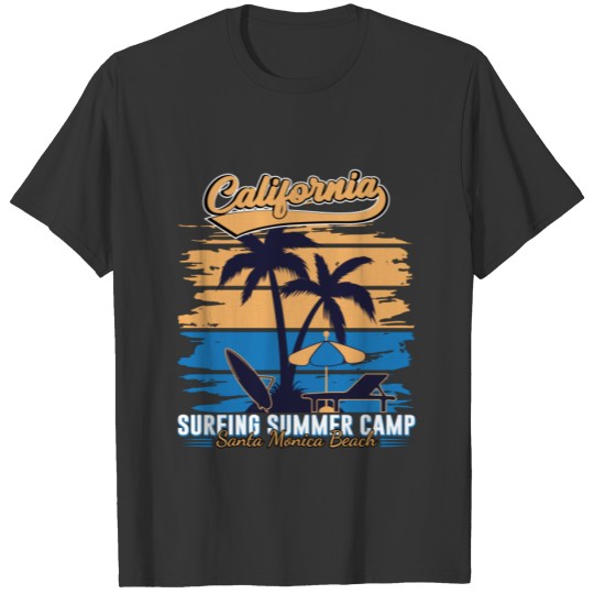 California Surfing Summer Camp Santa Monica beach T-shirt