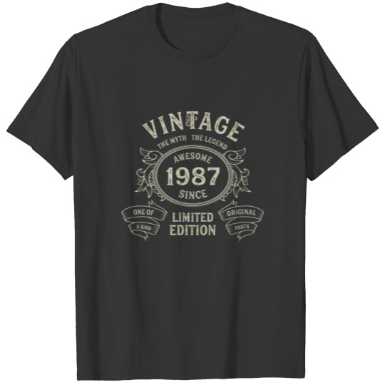 Vintage 1987 Limited Edition Born In 1987 34Th Bir T-shirt