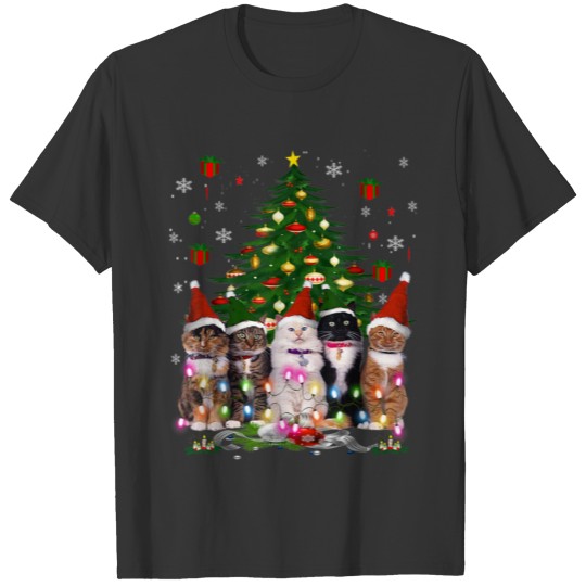 Cat Christmas Funny  Meowy Christmas Tree Cat T-shirt