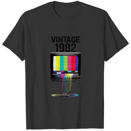 Mb Vintage 1982 Television Retro Dripping TV 40Th T-shirt