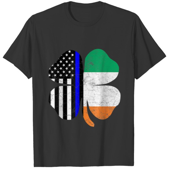 Irish American Flag Police Officer St. Patrick's D T-shirt