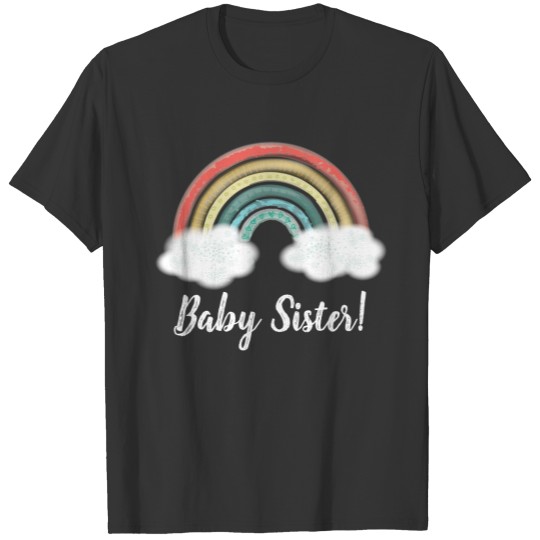 Boho Rainbow Baby Shower Baby Sister T-shirt