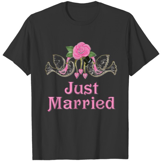 Dove & Rose - Just Married T-shirt