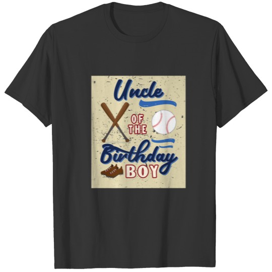 Uncle Of The Birthday Boy Baseball Theme Matching T-shirt