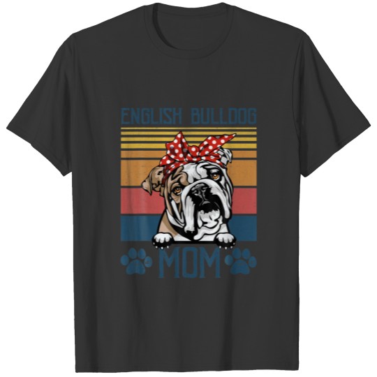 English Bulldog Mom Vintage English Bulldog Mama M T-shirt