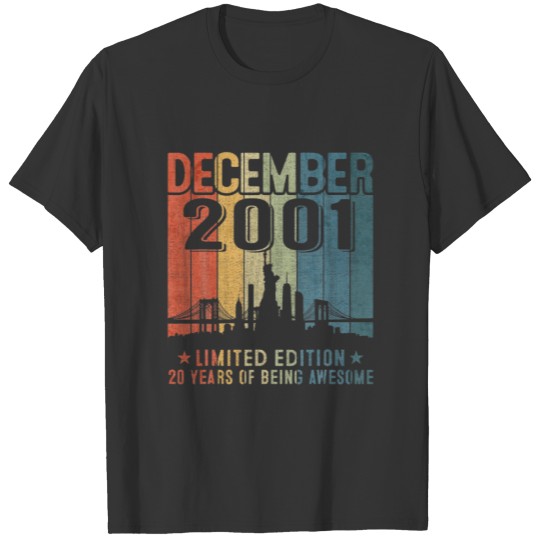 20Th Birthday Gift 20 Year Old Awesome Since Decem T-shirt