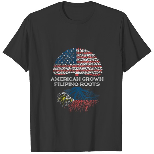 Filipino Flag  Gift Women Men American Grown T-shirt