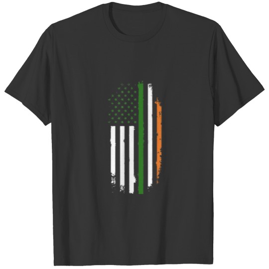 Irish American Flag Ireland Flag Vintage St Patric T-shirt