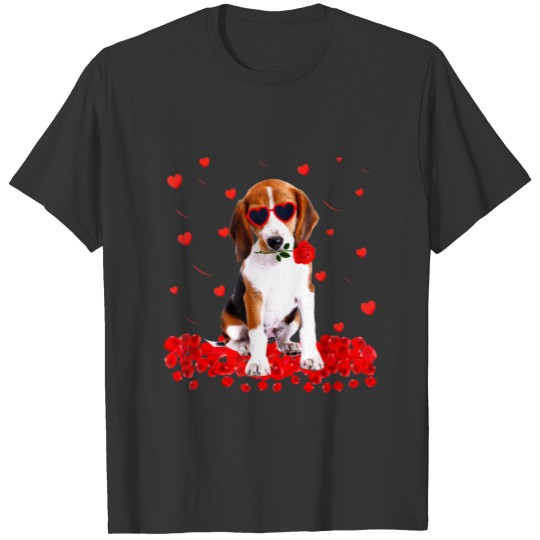 Valentines Day  Beagle Heart Dog T-shirt