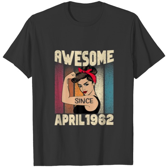 60Th Retro Birthday Vintage Awesome Since April 19 T-shirt