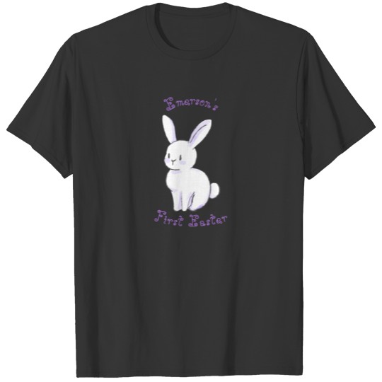Baby's first Easter with cute sitting bunny purple T-shirt