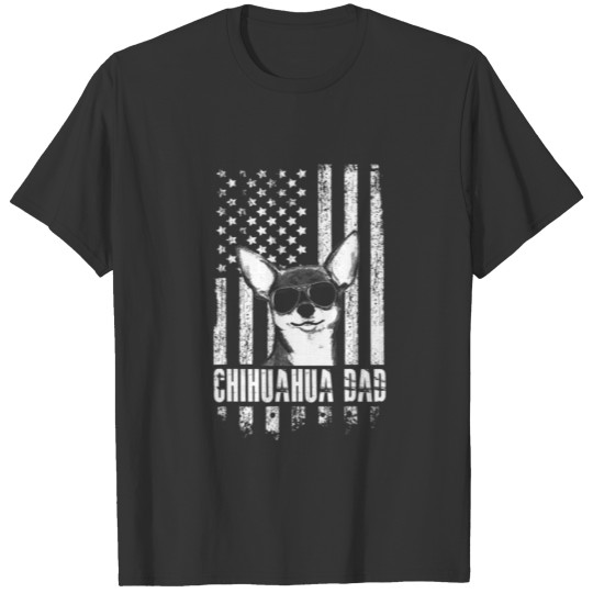 Chihuahua Dad Cool Vintage Retro Proud American Gi T-shirt