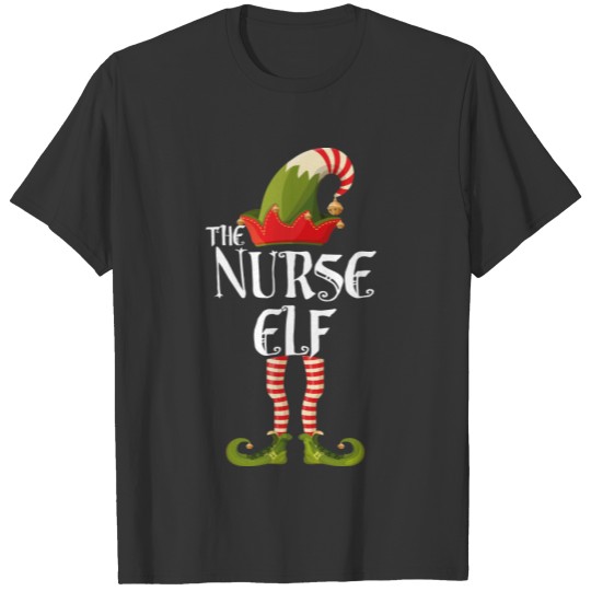 the nurse elf family elf matching christmas T-shirt