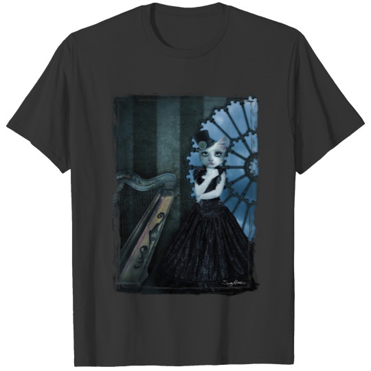 Victorian Goth Fantasy Kitty T-shirt