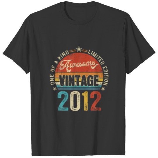 Awesome 10 Years Old Vintage 2012 Retro 10Th Birth T-shirt