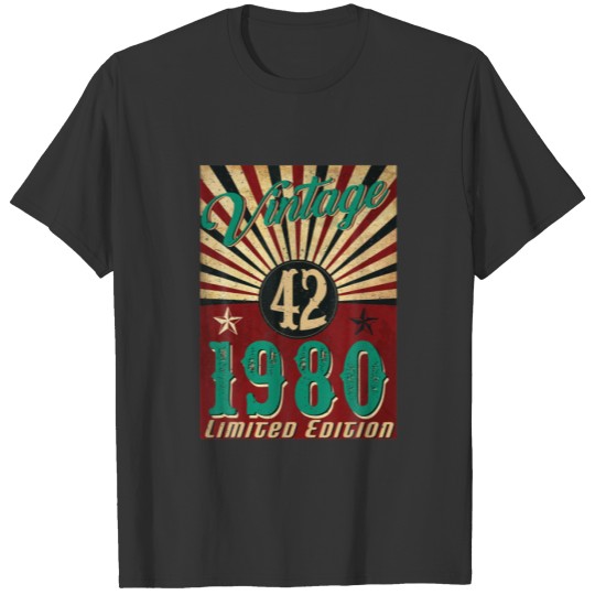 42 Year Old Vintage 1980 Limited Edition 42Nd Birt T-shirt