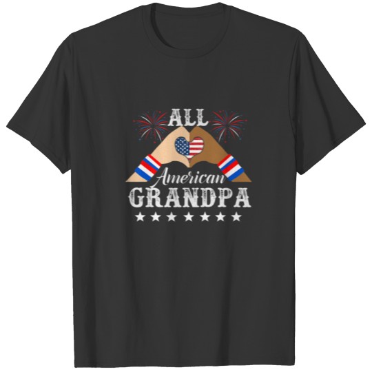 All American Grandpa 4Th Of July Family Matching H T-shirt