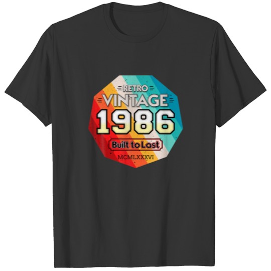 1986 Birthday Vintage 35Th 36Th Retro T-shirt