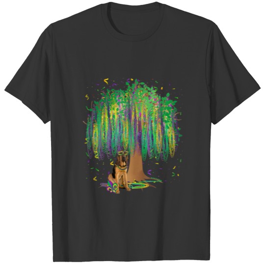 Mardi Gras Bloodhound Bead - Tree Bourbon Street T-shirt