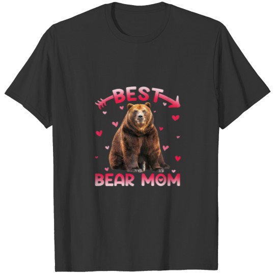Womens Cute Best Bear Mom Mama Family Mother's Day T-shirt