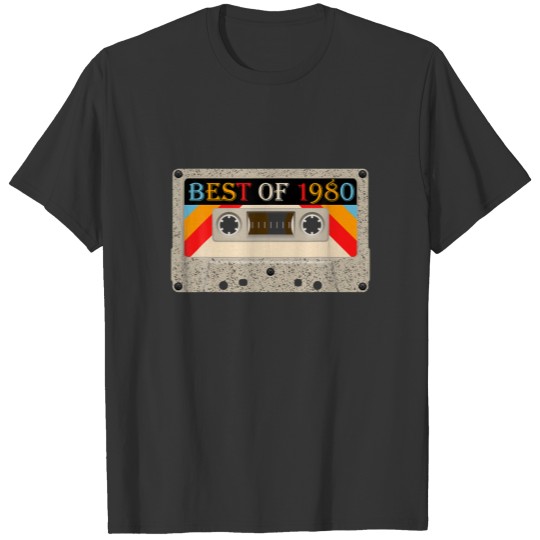 Best Of 1980 42 Years Old Birthday Cassette Tape V T-shirt