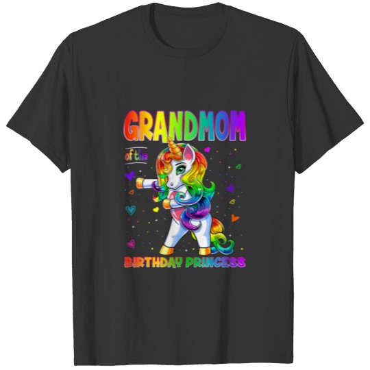 Grandmom Of The Birthday Princess Girl Flossing Un T-shirt
