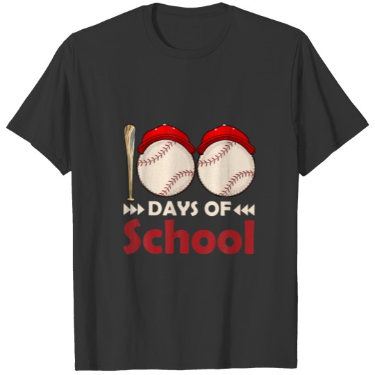 100 Days Of School Baseball Happy 100Th Day Of Sch T-shirt