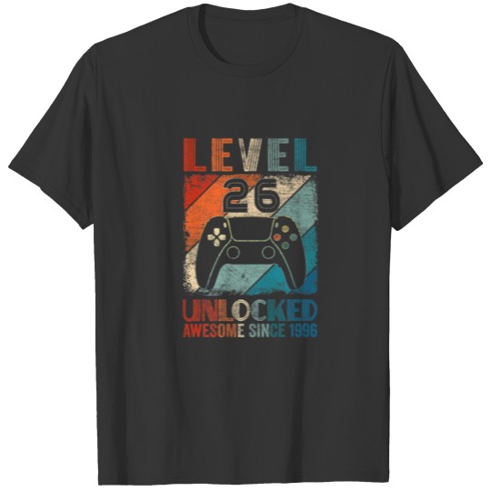 Vintage Level 26 Unlocked Video Gamer Awesome Sinc T-shirt