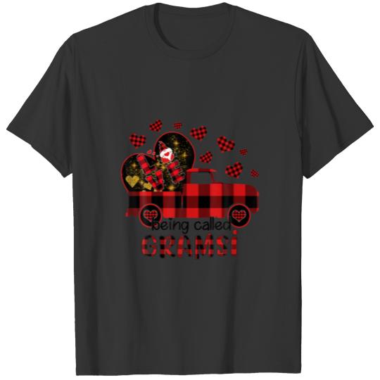 Love Being Called Gramsi Red Truck Gnome Valentine T-shirt