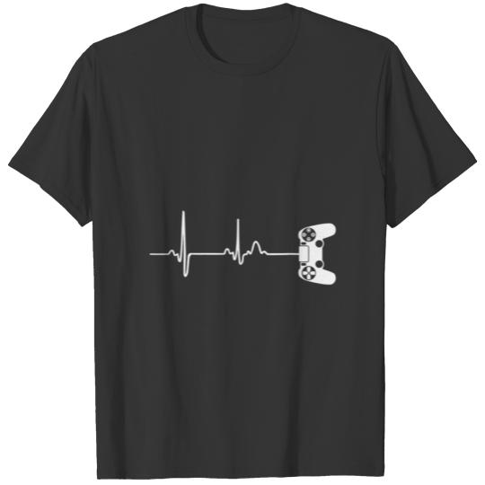Funny Gamer Heartbeat For Video Game Players T-shirt