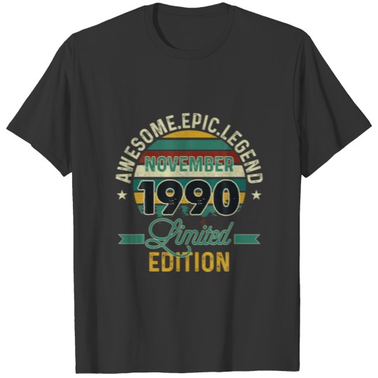 Awesome Since November 1990 Birthday T-shirt