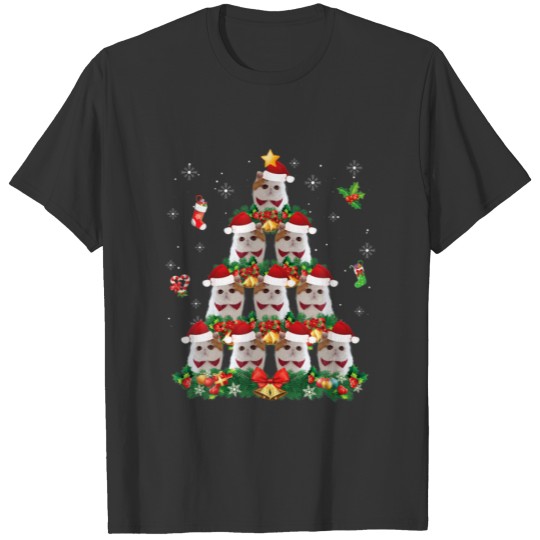 Merry Christmas Exotic Shorthair Cat Santa Tree Pa T-shirt