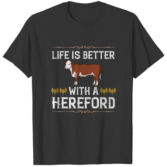 Hereford Cow Cattle Bull Beef Farm T-shirt